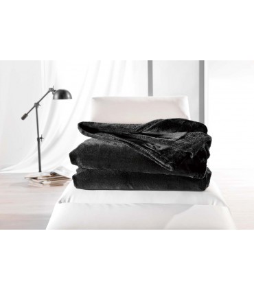 Plaid microfibre polaire noir