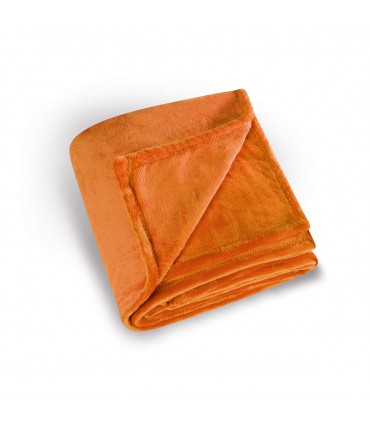 Plaid microfibre polaire uni orange