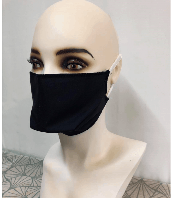 Lot De 5 Masques De Protection Lavables En Tissu Noir - Taille Universelle Adulte