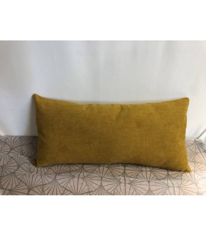 Housse de coussin uni moutarde