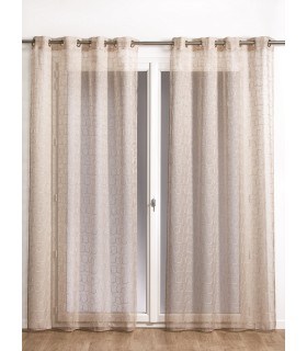 Voilage beige  effet corde 