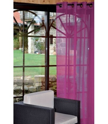 Rideau voilage uni fuchsia