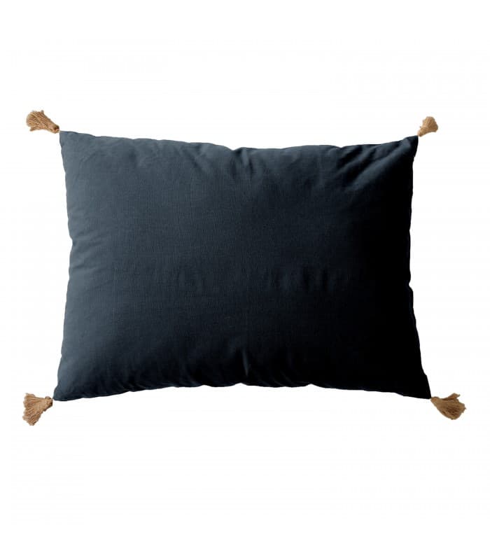 Coussin à pompoms 50 x 70 cm Gris anthracite