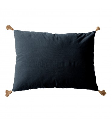 Coussin à pompoms 50 x 70 cm Gris anthracite