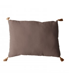 Coussin à pompoms 50 x 70 cm Vison