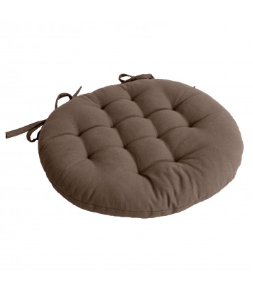 Galette de chaise ronde matelassé 38 cm vison