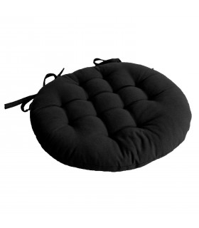 Galette de chaise ronde matelassé 38 cm noir