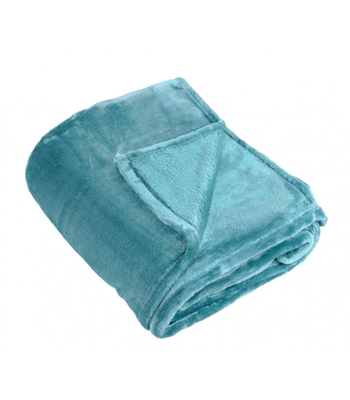 Couverture polaire uni  turquoise