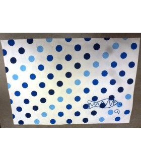 Set de table en coton à pois bleus brodé poisson – Style bord de mer