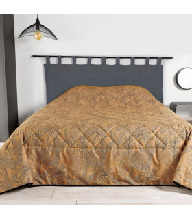 Dessus de lit Matelassé Fleuri "KERALA" camel