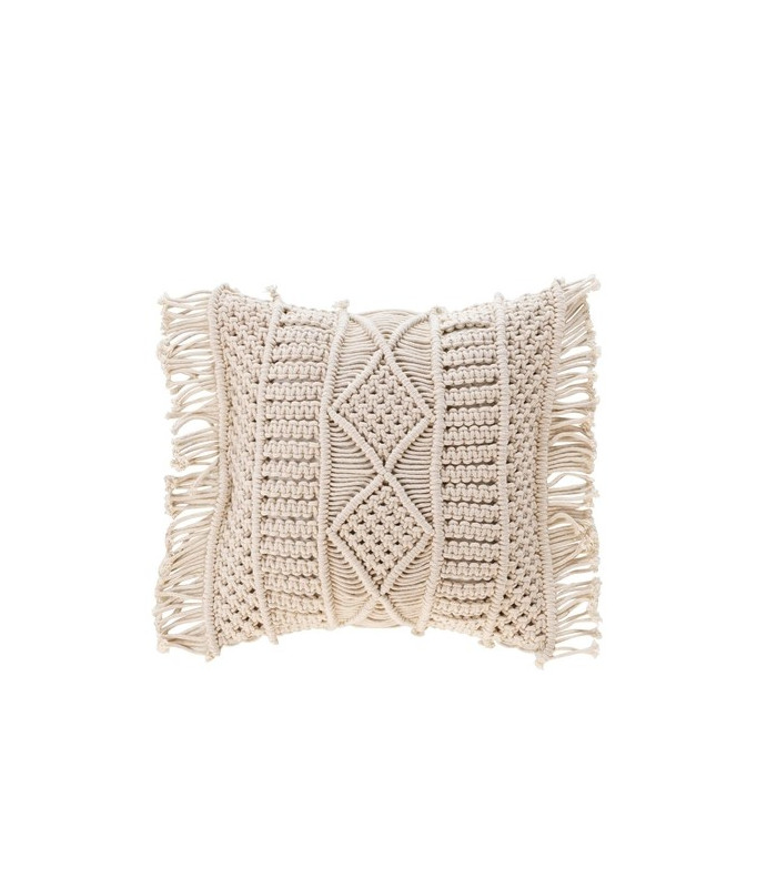 Coussin Déhoussable Macramé à franges 40 x 40 cm