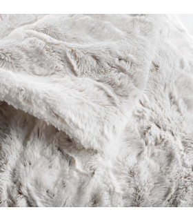 PLAID IMITATION FOURRURE ALASKA BLANC