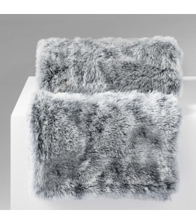 PLAID IMITATION FOURRURE ANTARTIC GRIS