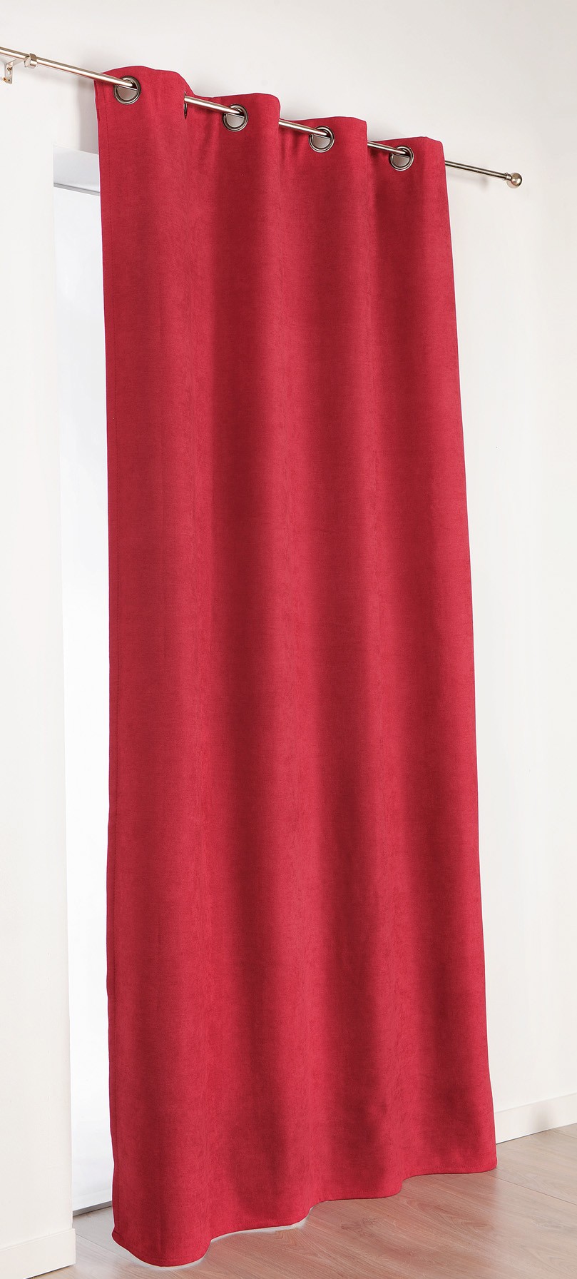 Rideau Uni  rouge Phonique, Isolant, Thermique et Occultant